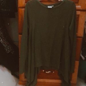 Olive green long sleeve flowy shirt